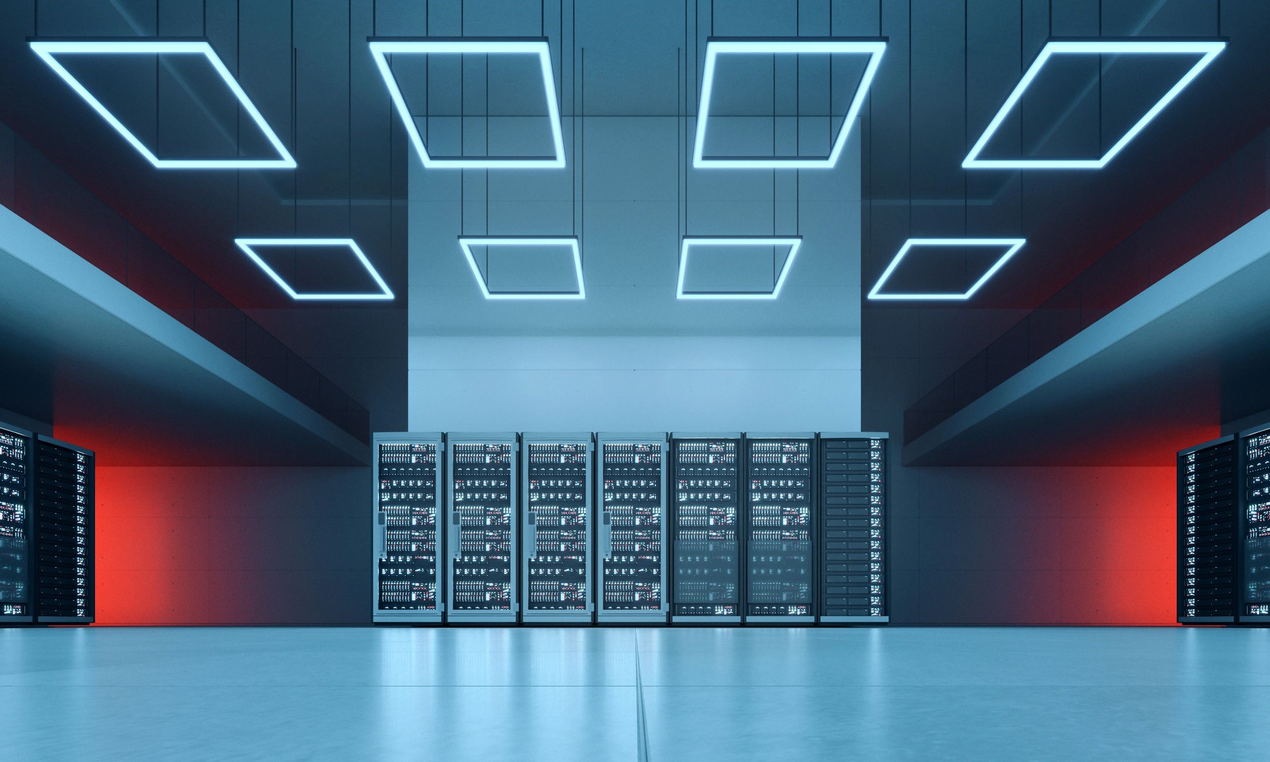 Server racks for web hosting infrastructure